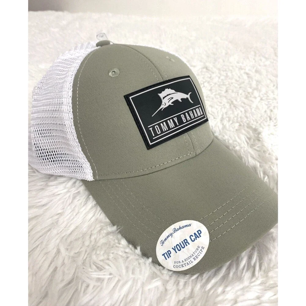 Tommy Bahama Hat Green White Cap Tip Your Live The Island Life Baja Margarita